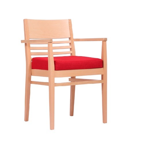Armlehnstuhl | Holzstuhl mit Armlehnen, geeignet für Krankenzimmern, Kliniken, Rehazentren und Arztpraxen