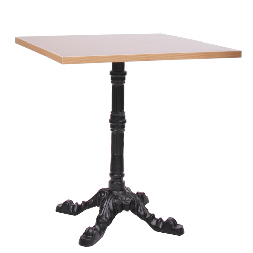 Tisch LEON mit Melaminharz-Tischplatte 25 mm stark - 70 x 70 cm Buche natur (TPME25-77-bn)