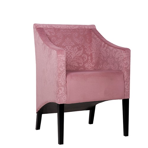 Sessel für Empfangbereich, Wartebereich oder Lounge mit Ornament-Stoff altrosa