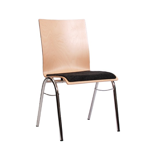 Konferenzraum Stühle stapelbar COMBISIT B40 mit Sitzpolster, Uni-Stoff dunkelgrau