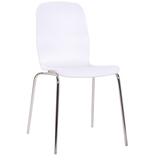 Metallstuhl Bistrostuhl Designer-Stuhl GLAMOUR Sitzschale weiß