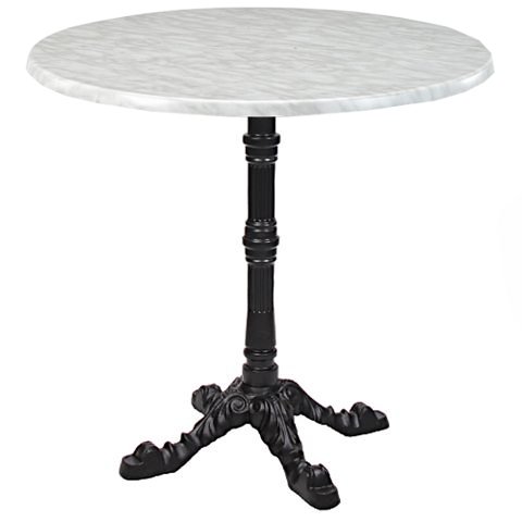 Tisch LEON  mit einer TOPALIT Tischplatte White Marmor Ø 80 cm (TPTOP82003-D80)