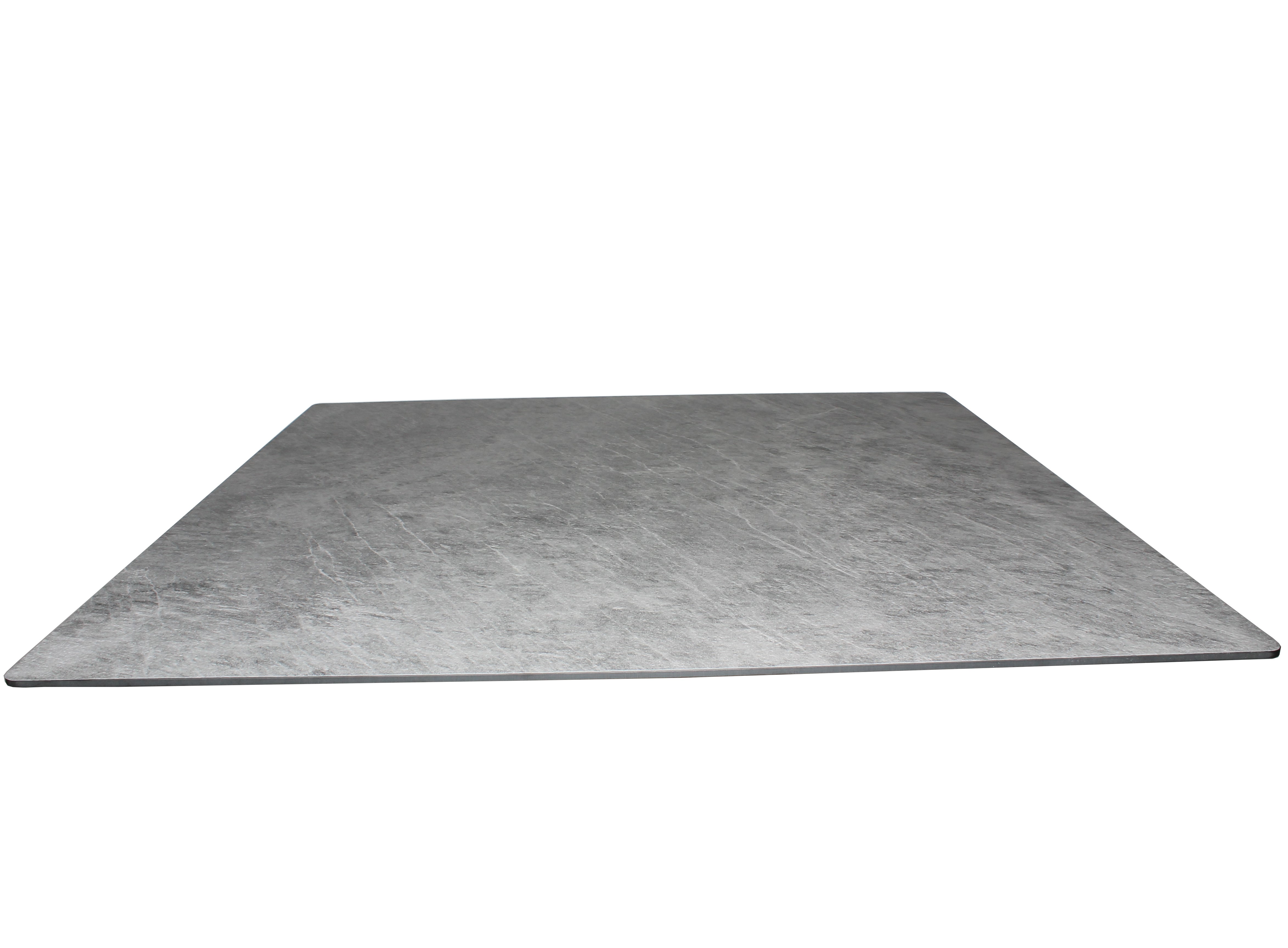 Tisch VISION mit einer HPL-Kompakt-Tischplatte - Industrial-Design Marmor hell, 69 x 69 cm
