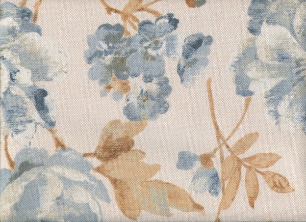 Möbelstoff mit Blumen Muster zum Polstern - FLORA0107 pastellblau
