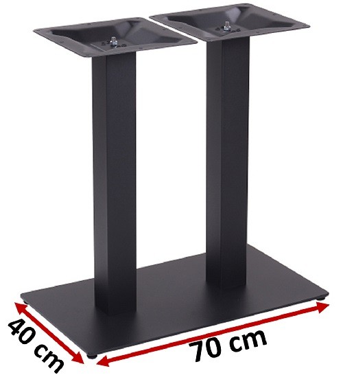 Gastronomie Tischgestell Stahl | Doppel Tischgestell NIZZA DUO pulverbeschichtet in schwarz