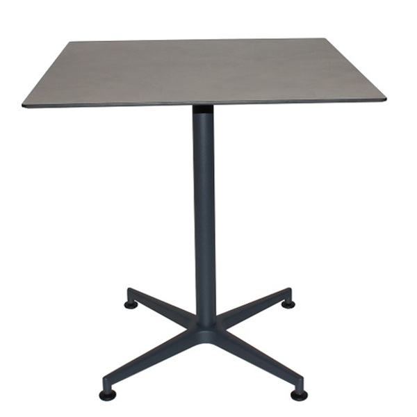 Tisch VISION Gestell grau mit einer HPL-Kompakt-Tischplatte - Industrial-Design Betonoptik grau (Cement), 69 x 69 cm