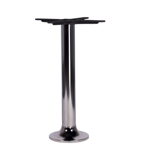 Outdoor Tischgestell NAVEX CR für Bodenmontage mit Säule aus verchromten Stahlrohr und Grundgestell aus Gusseisen