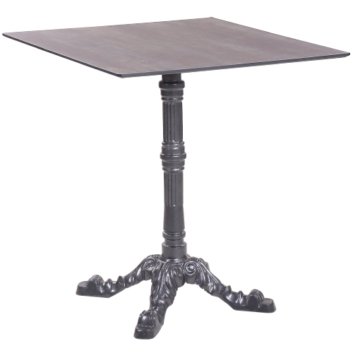 Tisch LEON 4 mit einer HPL-Kompakt-Tischplatte - Industrial-Design Corten, 69 x 69 cm (TPHPL10ID)