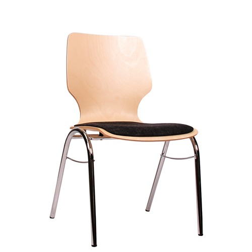 Konferenzraum Stühle stapelbar COMBISIT B20 mit Sitzpolster, Uni-Stoff dunkelgrau