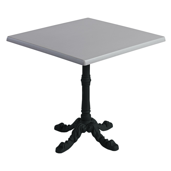 Tisch LEON mit einer TOPALIT Tischplatte Brushed Silver 80 x 80 cm (TOP82014-88)