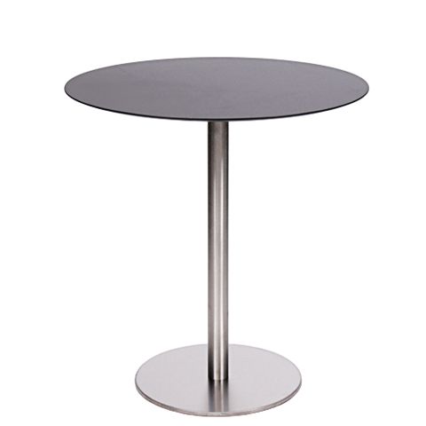 Tisch MARIANO mit einer HPL-Kompakt-Tischplatte 10 mm, Ø 69 cm schwarz (TPHPL10-D69-sw)