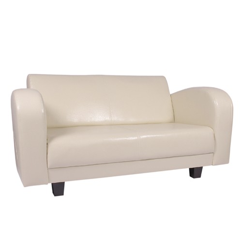 2-Sitzer-Couch CORBY in Bezugsstoff Kunstleder in Antiklook beige 