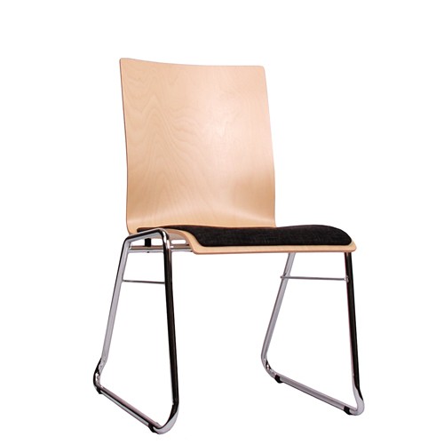Konferenz Stuhl stapelbar COMBISIT C40 mit Sitzpolster, Uni-Stoff dunkelgrau