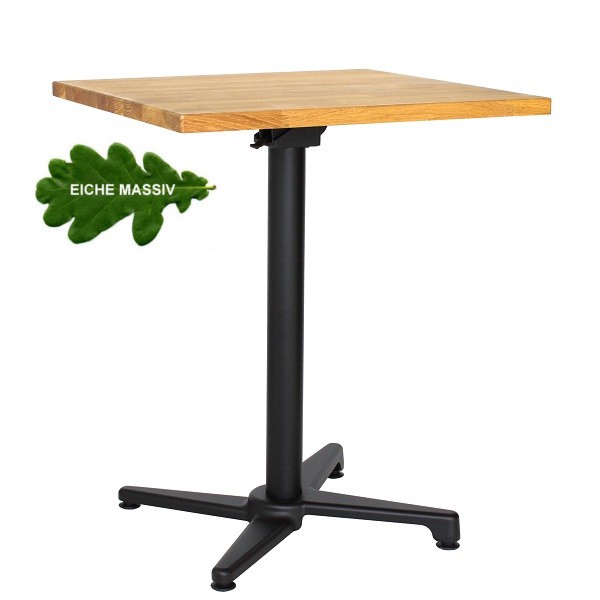 Tisch ASTRA SIDE Eiche mit klappbarem und ineinander stapelbarem Tischgestell und Tischplatte aus massiver europäischer Eiche 