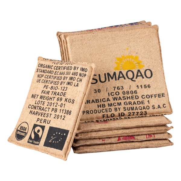 Jute Sitzkissen aus Kaffeesäcken