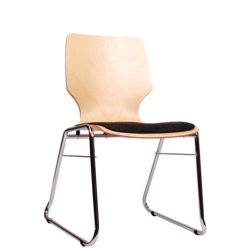 Stühle für Hallen und Saalbestuhlungen COMBISIT C20 mit Sitzpolster, Uni-Stoff dunkelgrau