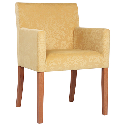 Hotelsessel REGIS M mit Ornamentstoff gold-gelb
